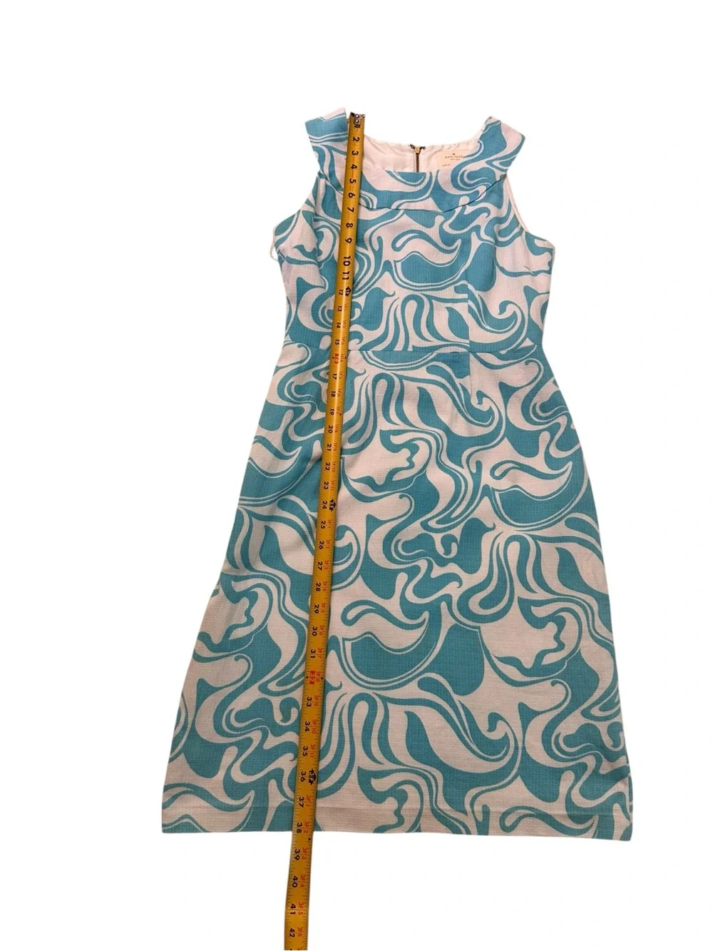 Kate Spade Women’s Blue White Abstract Print Sleeveless Sheath Shift Dress Sz 6
